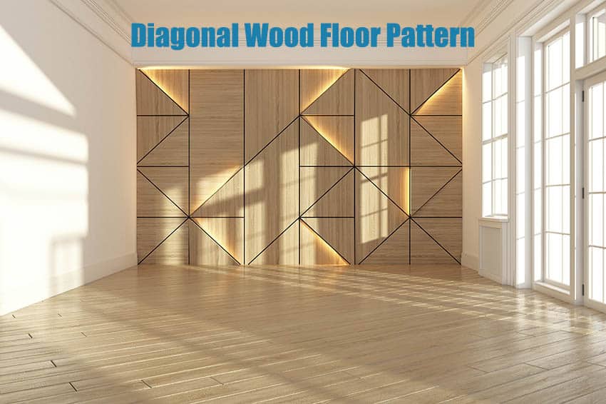 Diagonal wood floor pattern