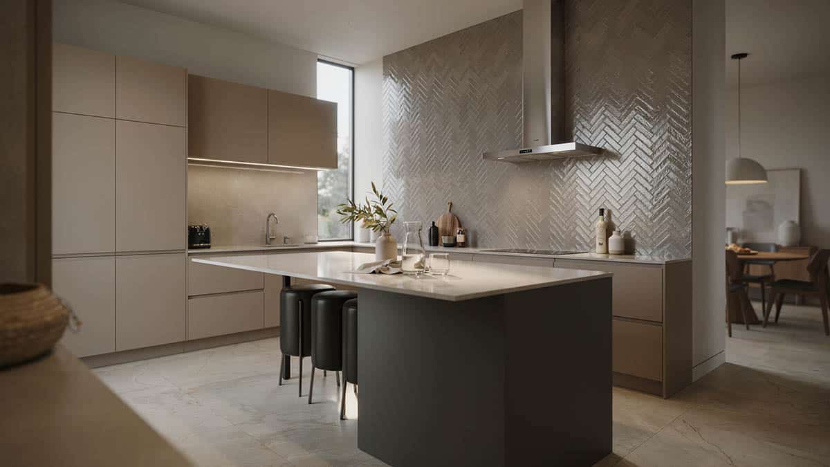 Metallic in Herringbone Pattern