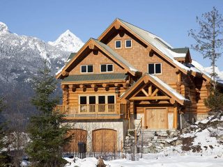 Log style home in mountains
