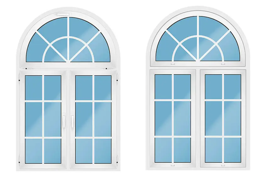 Arched transom windows