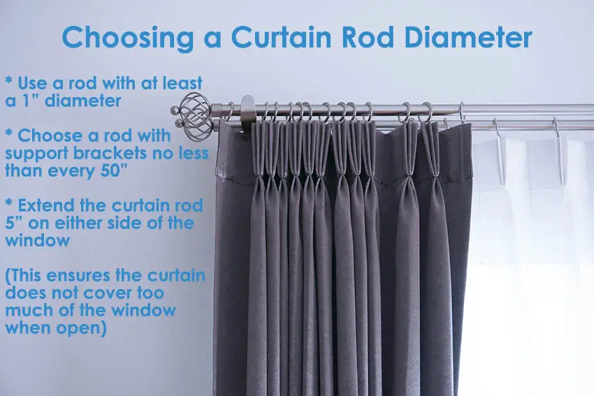 Choosing a curtain rod diameter