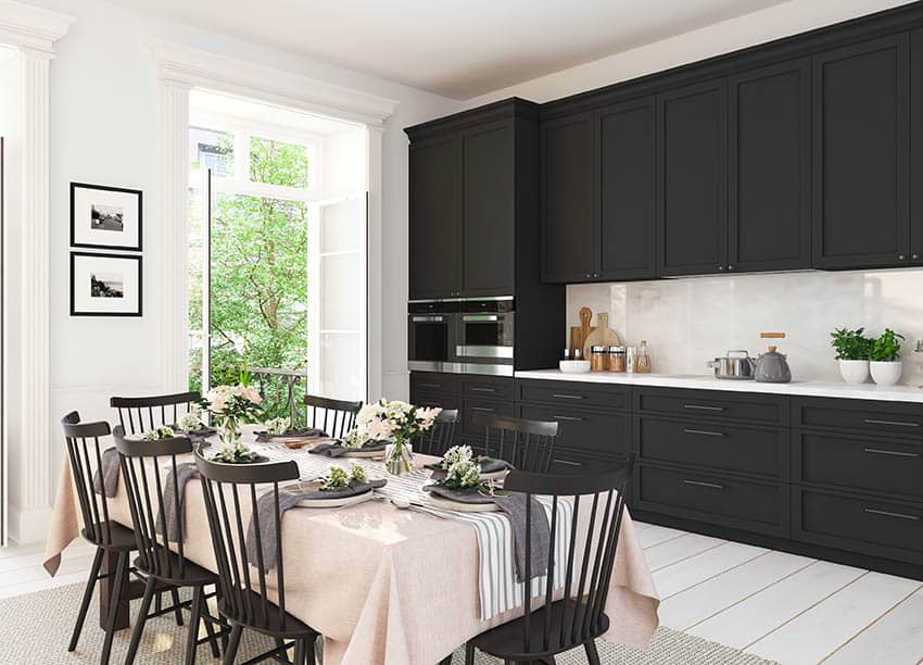 black kitchen cabinet home design