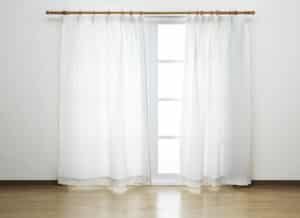 Panel pair curtains in living room