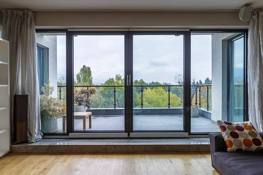 Sliding glass double doors