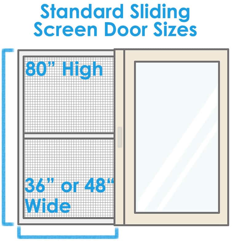 Sizes of sliding screen doors