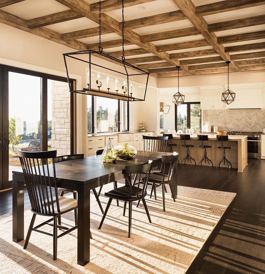 Leg table in an open concept kitchen