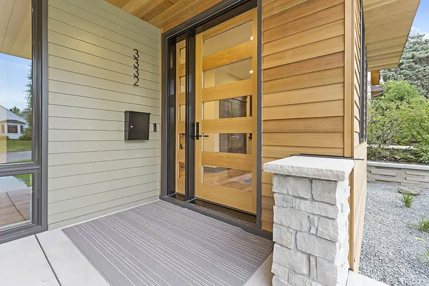 Contemporary front door with one sidelight