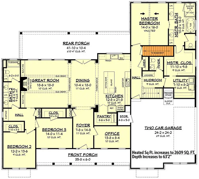 Floor plan with stairs to basement
