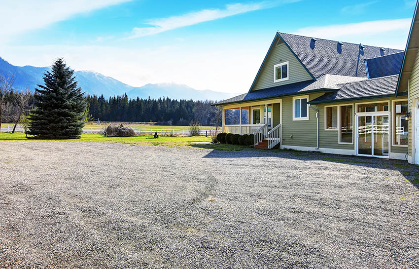 Wide driveway in front of home