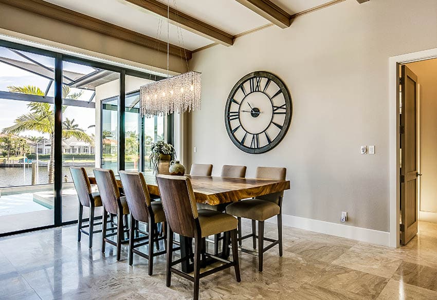 Industrial style inspired table with wood and metal design