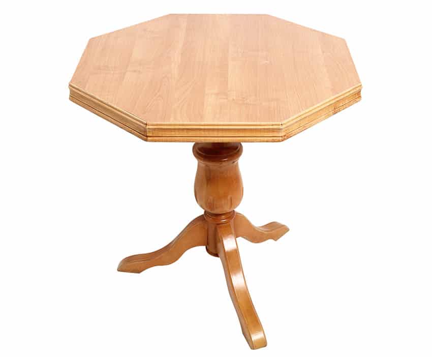 Octagon wood pedestal table