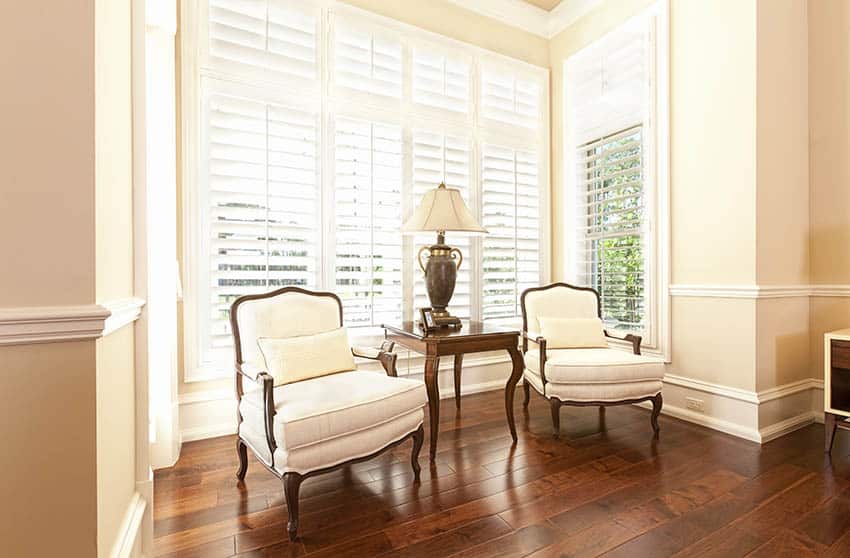 Sitting area with shutters