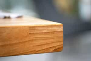 Square edge wood of a table