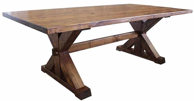 Wood trestle dining table
