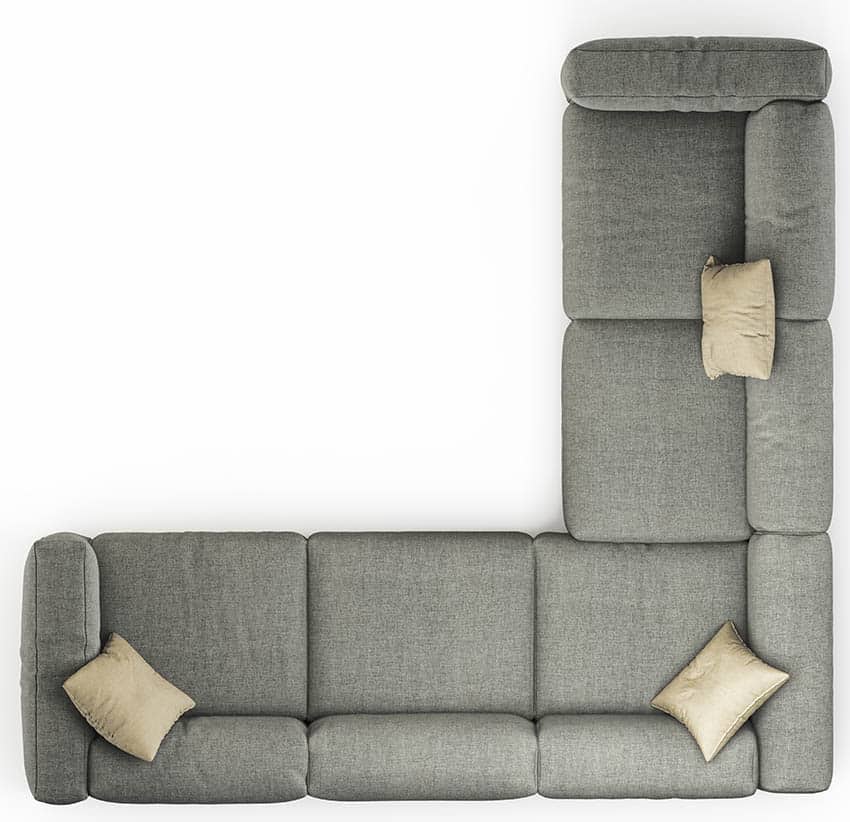 Corner l shaped sectional sofa from above