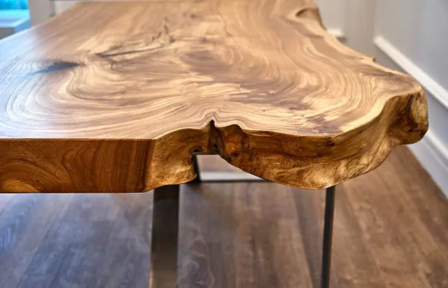 Elm slab wood table