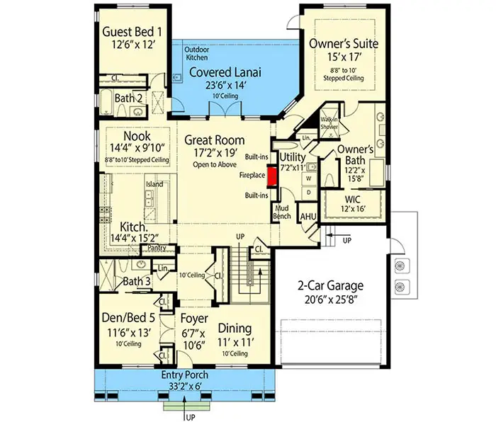Florida house floor plan 1st floor