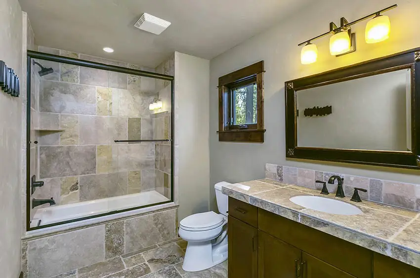 Guest bathroom with shower tub combination
