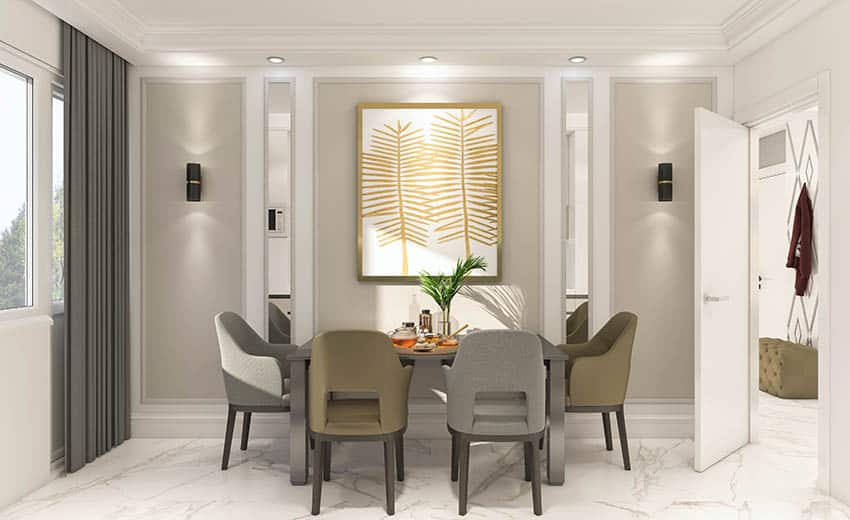 Matching different neutral color dining chairs