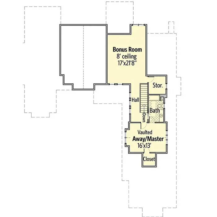 Mountain craftsman style house floor plan 2nd story layout
