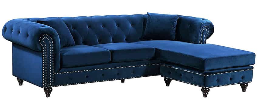 Nailhead sectional sofa