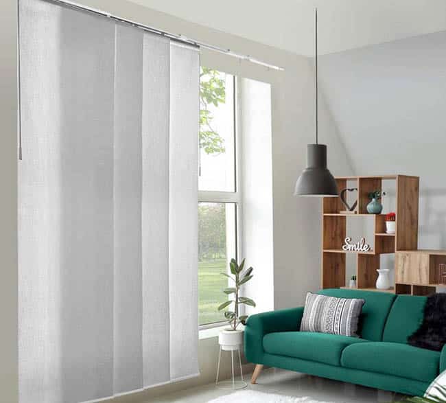 Panel blinds in living room