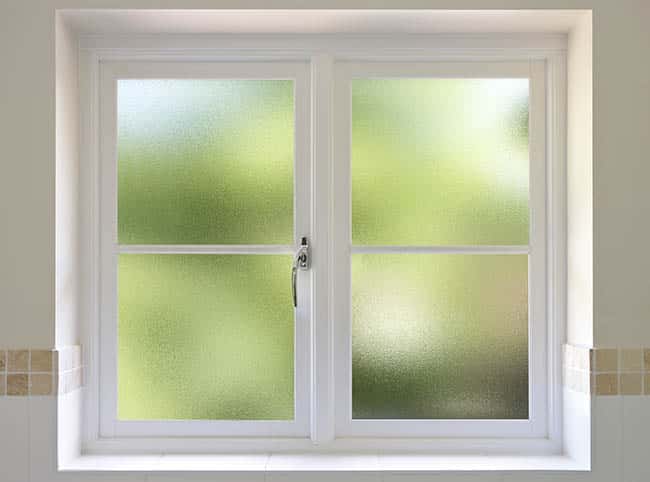 Vinyl pane frosted glass window