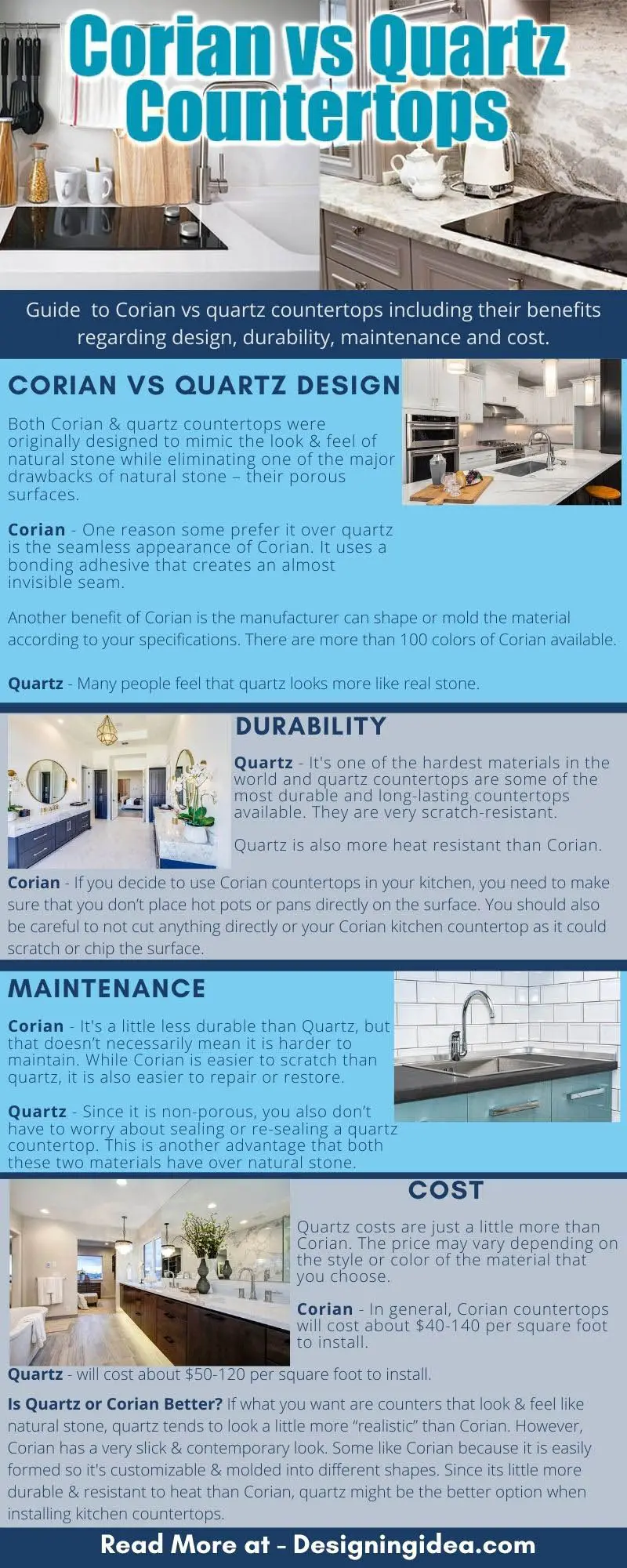 Corian vs quartz infographic