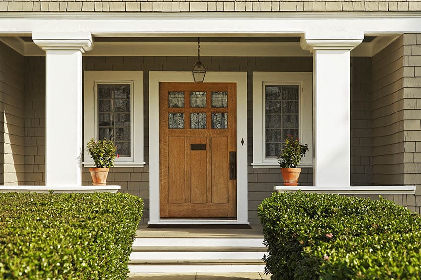 Craftsman home wood front door