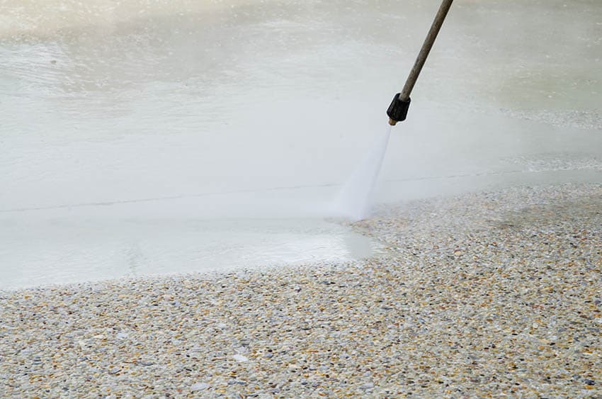 Installing aggregate concrete patio