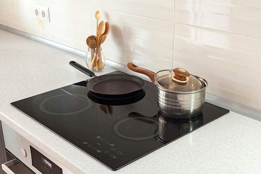 Kitchen with induction cooktop