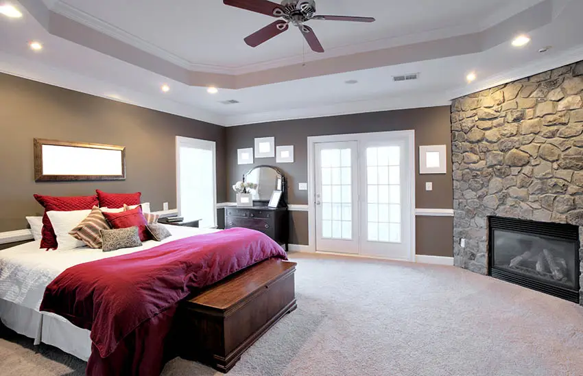 Master bedroom with exterior french doors