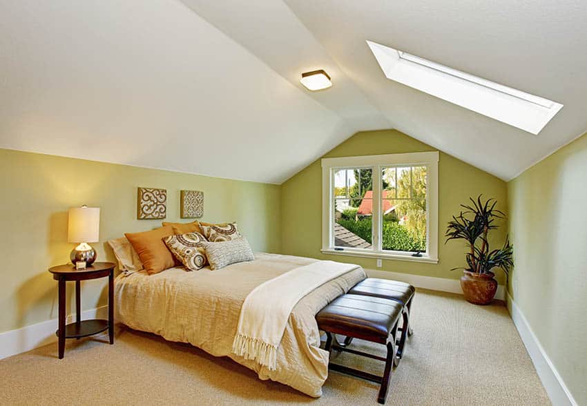 Master bedroom with skylight