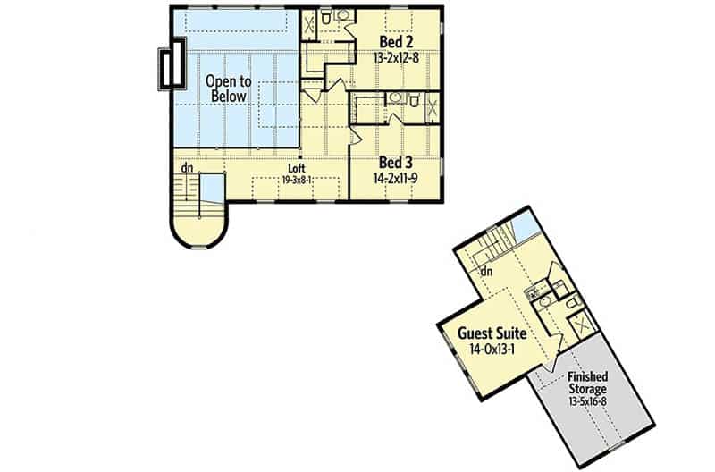 Mountain house design floor plan 2nd story