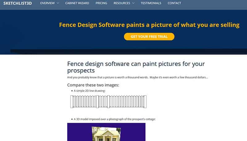 Sketchlist fence design software