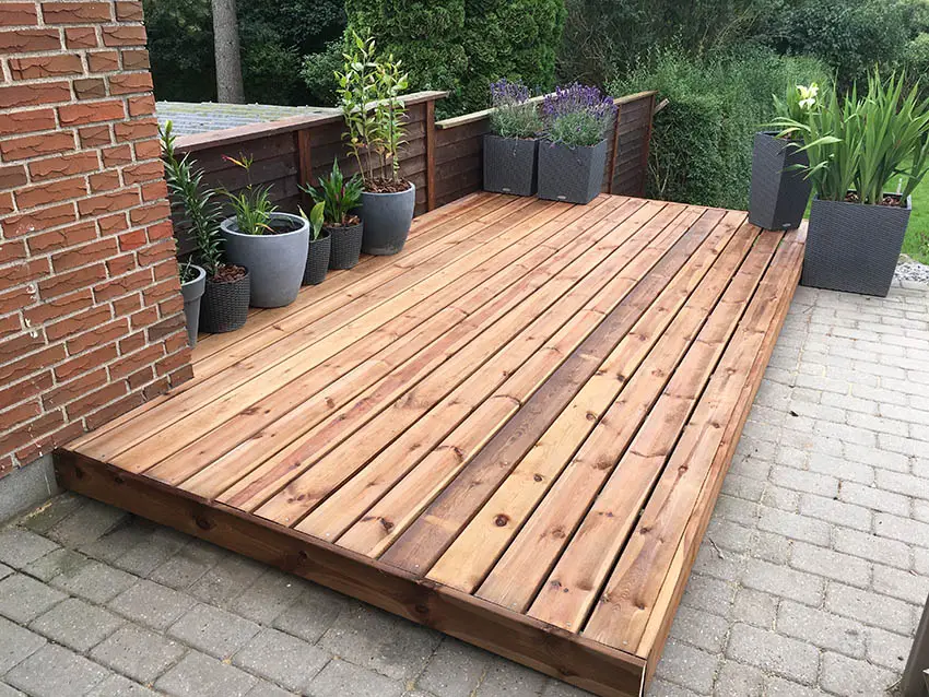Small cedar wood deck