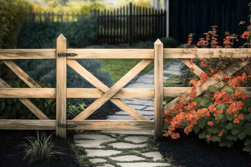 Wooden fence for gardens