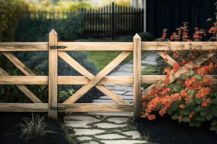 Wooden fence for gardens