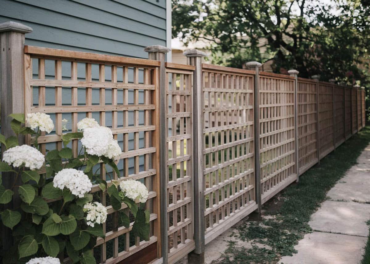 Wooden lattice fence