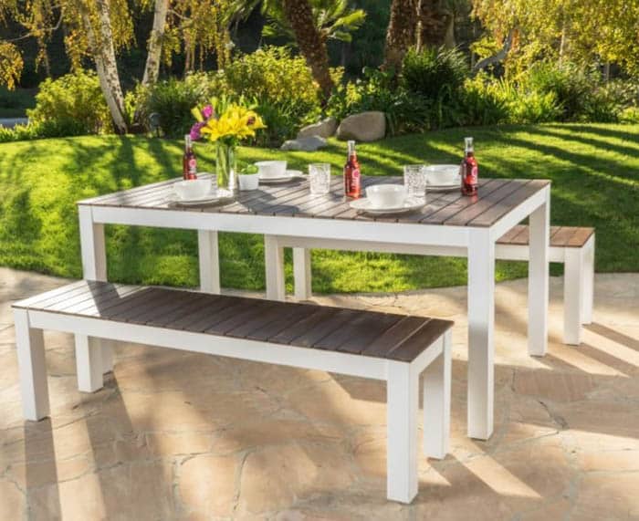 Wood outdoor dining set