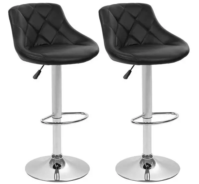 Adjustable height faux leather bar stools