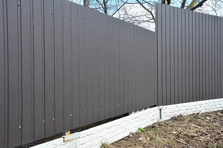 Gray panels for fencing a yard