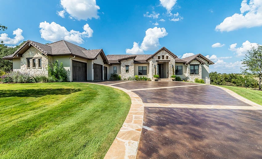 Stained concrete driveway design home