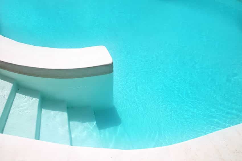White plaster swimming pool