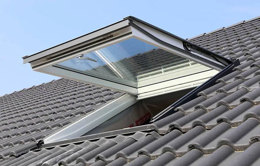 Deck mounted skylight on roof