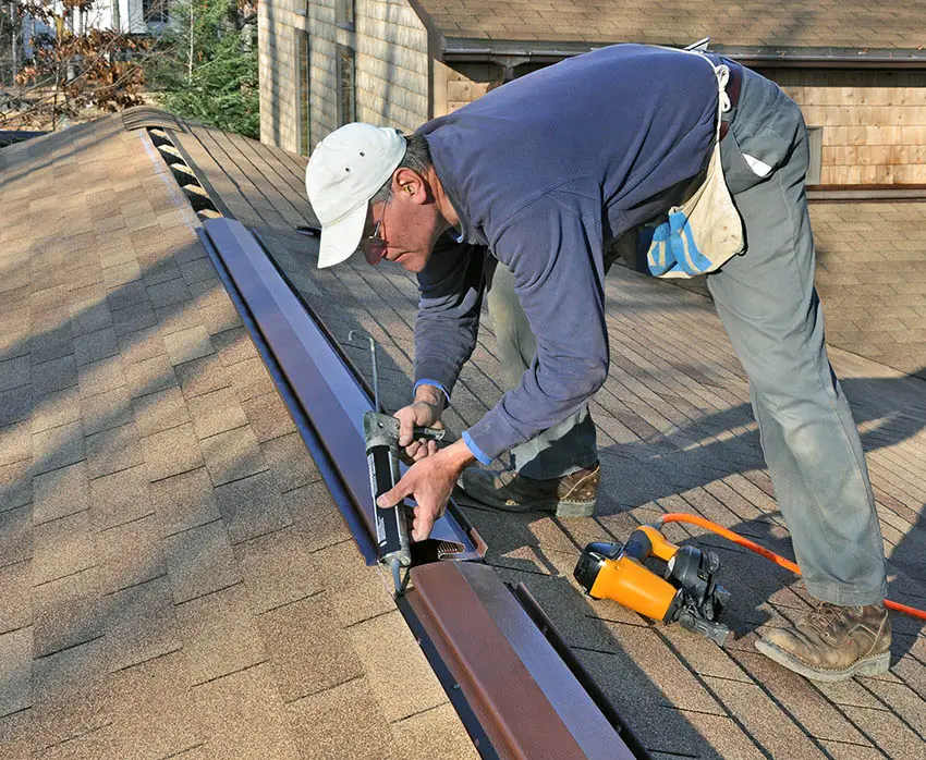 Installing roof ridge vent