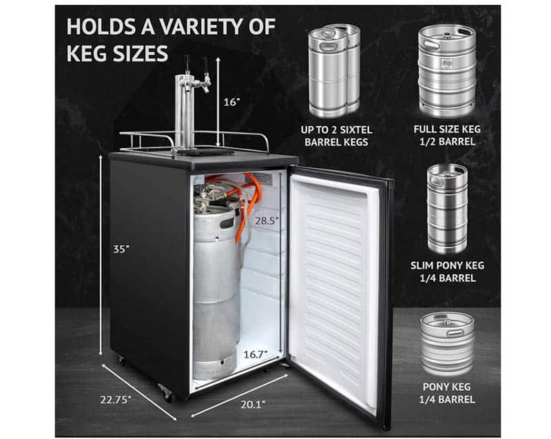 Kegerator with dual taps