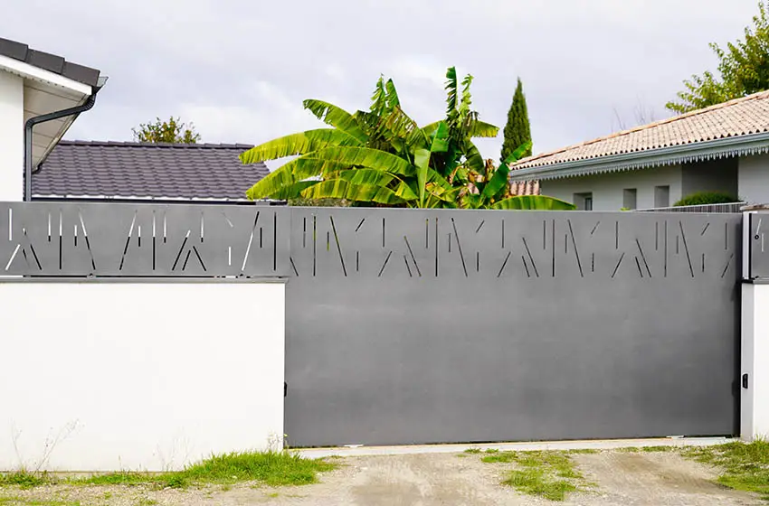modern-gray-sliding-driveway-gate-with-privacy-slats