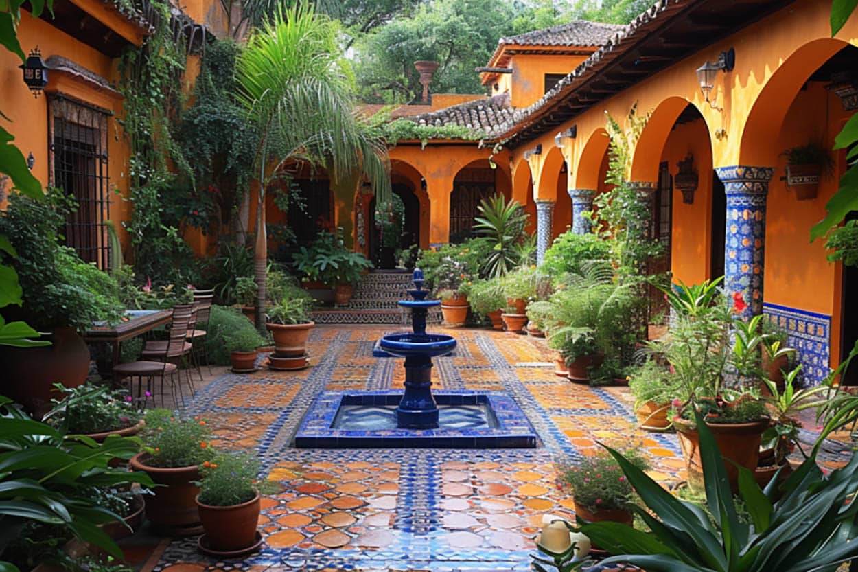 Spanish tile patio