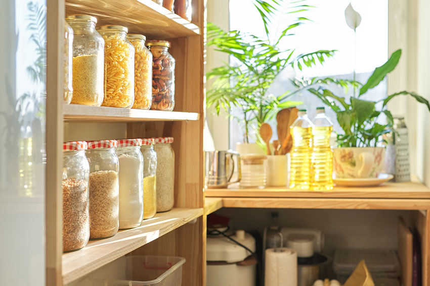 Pantry with herbs and spices